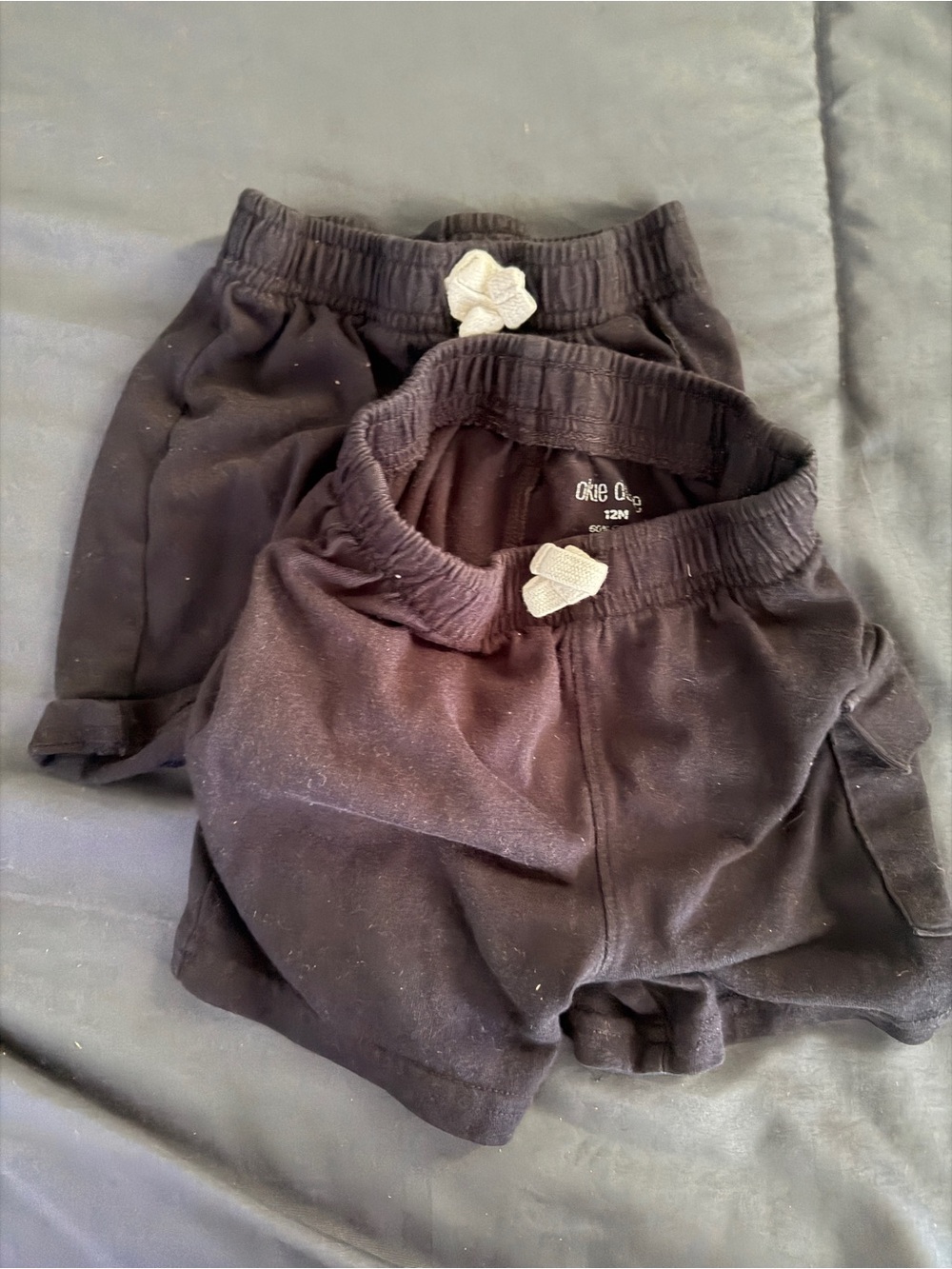 2 okie dokie Black Toddler Shorts with Draw Tie